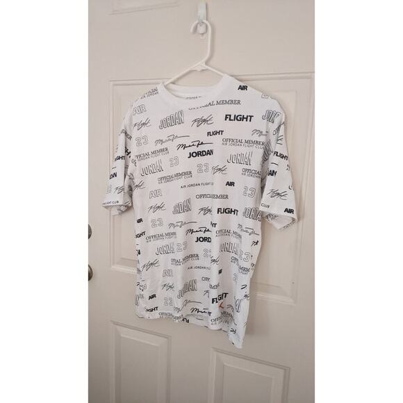 Nike Men's White Jordan Flight MVP 85 Full Logo Tshirt, Small Cotton - Picture 1 of 7